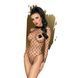 Боди Penthouse Scandalous XL Black, крупная сетка, высокий воротник, длинные рукава SO6456 фото 1