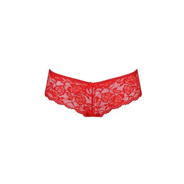 Трусики-бразилиана из цветочного кружева Passion RAJA THONG S/M, red SO5377 фото