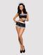 Атласный эротический костюм горничной Obsessive Maid set S/M, black, 5 предметов SO7715 фото 6