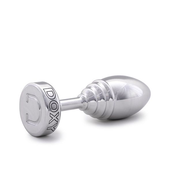 Металлическая анальная пробка DOXY Butt Plug RIBBED, ребристая, диаметр 3,3 см SO8031 фото