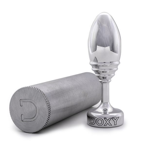 Металлическая анальная пробка DOXY Butt Plug RIBBED, ребристая, диаметр 3,3 см SO8031 фото