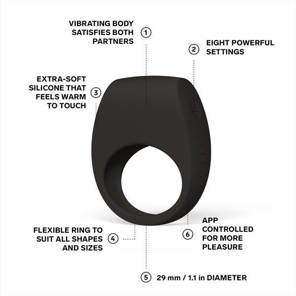 Ерекційне кільце з вібрацією LELO Tor 3 Black SX0700 фото