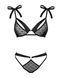 Полупрозрачный эротический комплект Obsessive Obsessivia 2pcs set black S/M, бюстгальтер и трусики, SO7297 фото 5