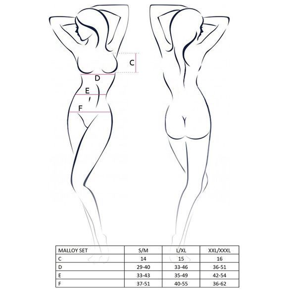 Костюм зайчика Passion MALLOY SET XXL/XXXL, трусики, топік і вушка EL12803 фото