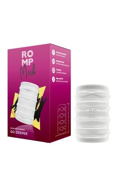 Мягкий мастурбатор Romp Mosh Transparent, двусторонний, сквозной, для пар и минета SO8732 фото