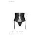 Пояс-корсет з екошкіри Passion CELINE SET XXL/XXXL, black шнурівка, знімні пажі для панчіх, стрінги SO6411 фото 7
