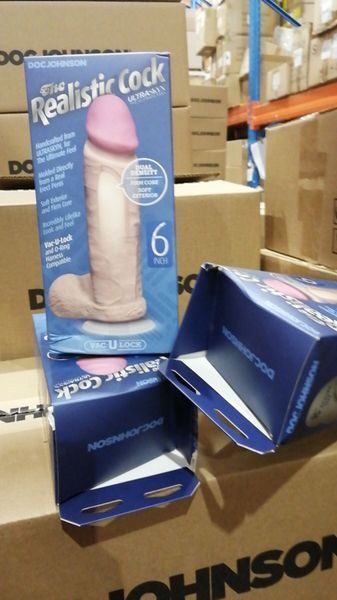 Фаллоимитатор Doc Johnson The Realistic Cock 6 inch White - ULTRASKYN, Vack-U-Lock (мятая упаковка!) SO1550-R фото
