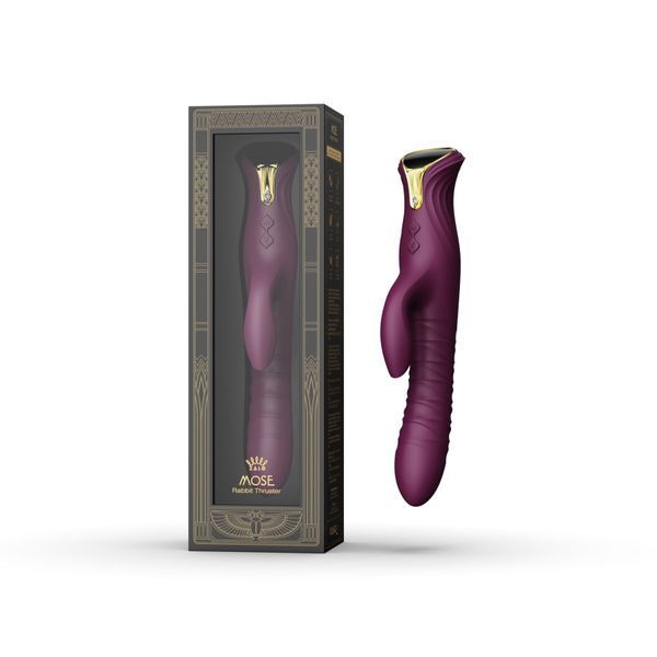 Пульсатор-кролик с вибрацией Zalo Mose Velvet Purple, нагрев до 42&deg;, кристалл Swarovski SO8225 фото