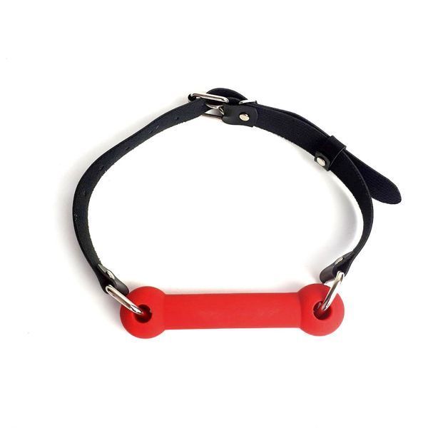 Кляп-палка на ремнях Art of Sex &ndash; Gag Stick Silicon, красный, натуральная кожа SO6704 фото