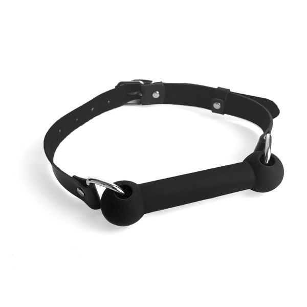 Кляп-палка на ремнях Art of Sex &ndash; Gag Stick Silicon, черный, натуральная кожа SO6705 фото