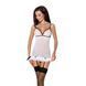 Сорочка прозрачная с пажами Passion ORIHIME CHEMISE L/XL, white, трусики, стрэпы EL16404 фото 1