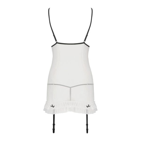 Сорочка прозрачная с пажами Passion ORIHIME CHEMISE S/M, white, трусики, стрэпы EL16405 фото