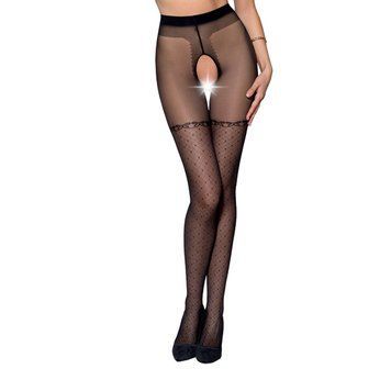 Колготки с открытым доступом, имитация чулок Passion TIOPEN 014 5 (20 den), black SO5824 фото