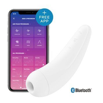 Вакуумний кліторальний стимулятор Satisfyer Curvy 2+ White з керуванням через інтернет SO3783 фото