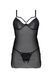 Пеньюар Passion DROSERA CHEMISE black, L/XL, кружевной лиф со стрепами, трусики в комплекте SX0473 фото 3