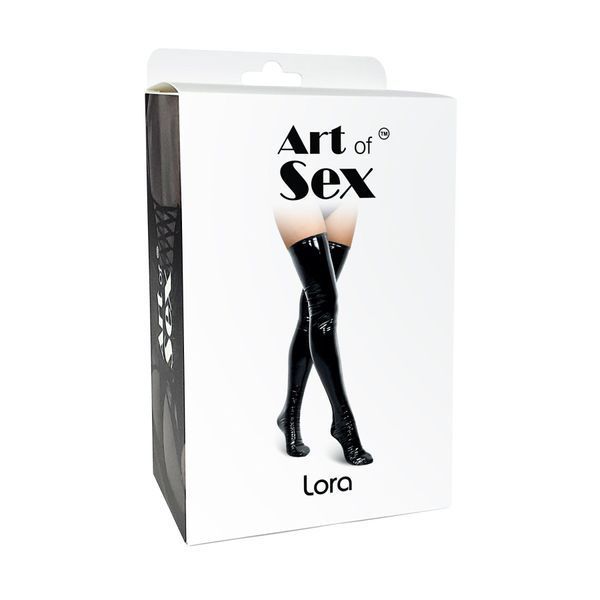 Сексуальні вінілові панчохи Art of Sex - Lora, розмір M, колір чорний SO7337 фото