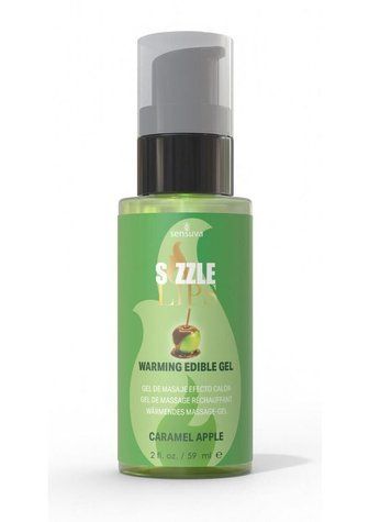 Зігрівальний масажний гель Sensuva Sizzle Lips Caramel Apple (59 мл), без цукру, їстівний SO9827 фото