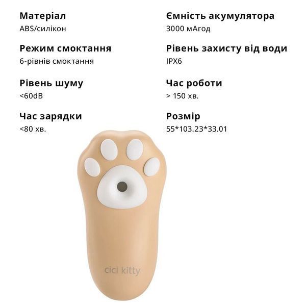 Вакуумний кліторальний стимулятор Otouch Cici Kitty SO9396 фото