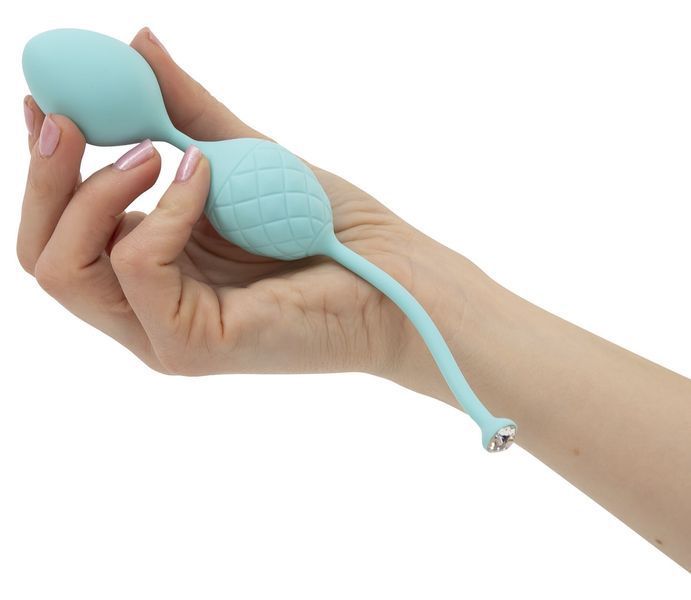 Роскошные вагинальные шарики PILLOW TALK - Frisky Teal с кристаллом, диаметр 3,2см, вес 49-75гр SO2722 фото