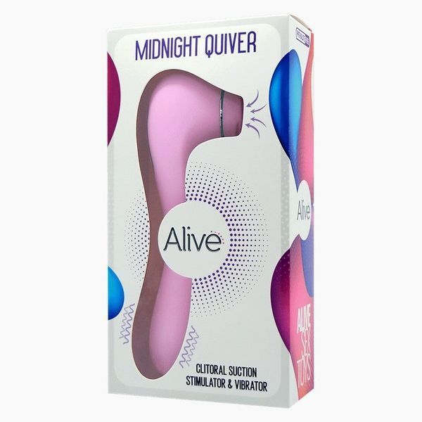 Вібратор і вакуумний стимулятор Alive Midnight Quiver Pink - іграшка 2 в 1 SO4473 фото