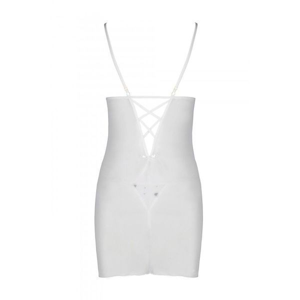 Сорочка с вырезами на груди, стринги Passion LOVELIA CHEMISE L/XL, white SO4762 фото