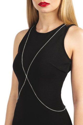 Сріблястий ланцюжок для бюста Bijoux Pour Toi &ndash; Elena Silver зі стразами SO5987 фото
