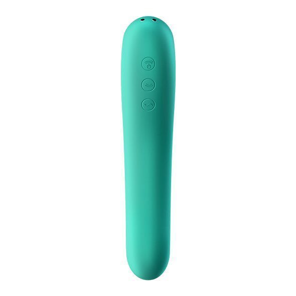 Вакуумный стимулятор с вибрацией Satisfyer Dual Kiss Green SO6116 фото