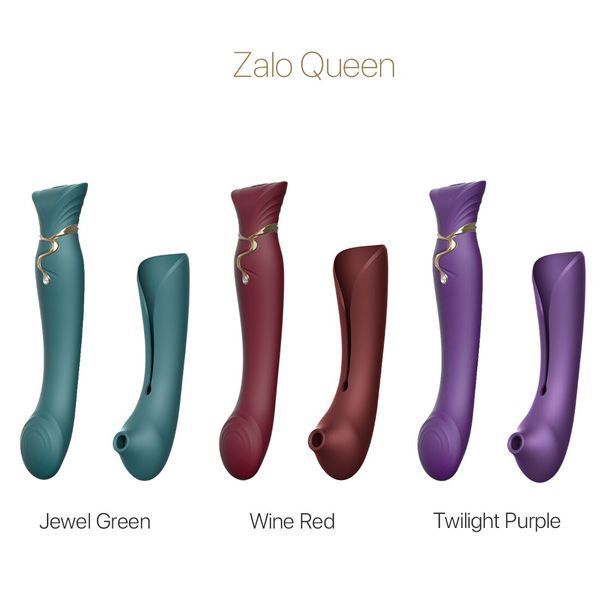 Смартвібратор 3в1 Zalo &mdash; Queen Twilight Purple, пульсівна перлина та вакуум, кристал Swarovski SO6664 фото