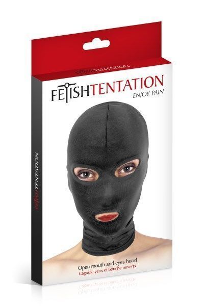 Капюшон для БДСМ з відкритими очима та ротом Fetish Tentation Open Mouth & Eyes Hood м'ята упаковка! SO3758-R фото
