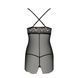 Прозора сорочка приталена Passion QUENTRIS CHEMISE L/XL, black, трусики PS26604 фото 6