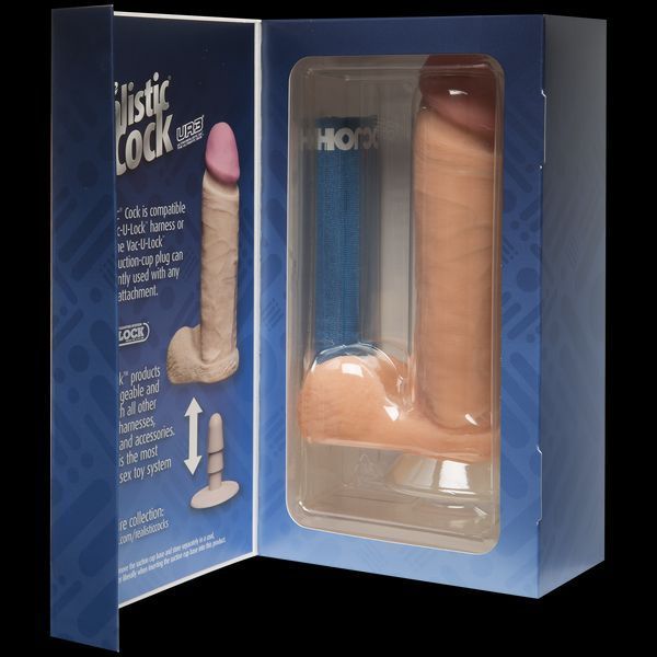 Фаллоимитатор Doc Johnson The Realistic Cock 8 inch White - ULTRASKYN, Vack-U-Lock, диаметр 5,1см SO1551 фото