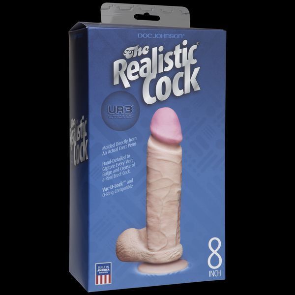 Фаллоимитатор Doc Johnson The Realistic Cock 8 inch White - ULTRASKYN, Vack-U-Lock, диаметр 5,1см SO1551 фото