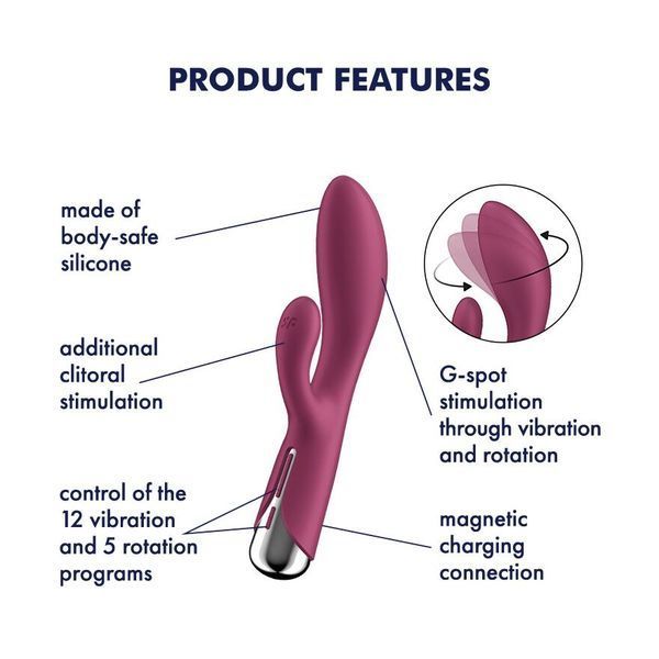Вібратор-кролик з ротацією Satisfyer Spinning Rabbit 1 Red, 3 мотори SX0561 фото
