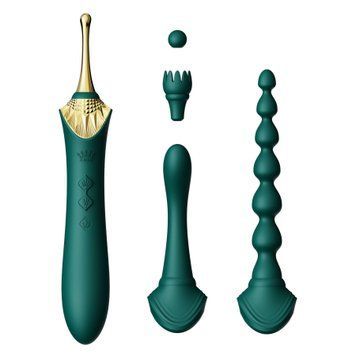 Мультифункциональный вибратор Zalo &mdash; Bess 2 Turquoise Green, 4 насадки, подогрев SO8238 фото