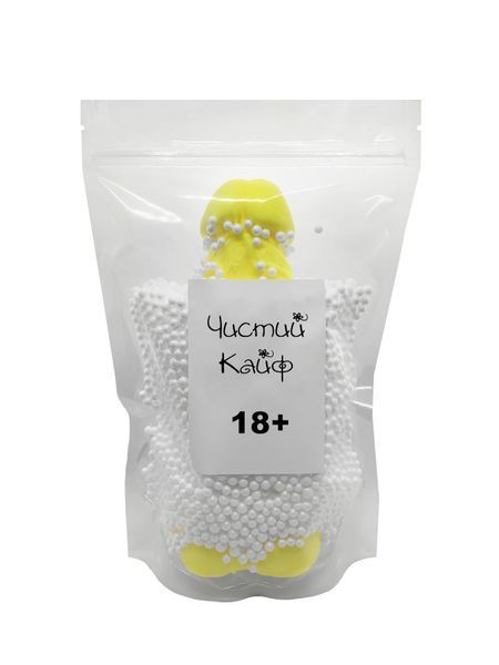 Крафтовое мыло-член с присоской Чистий Кайф Yellow size XL, натуральное SO2770 фото