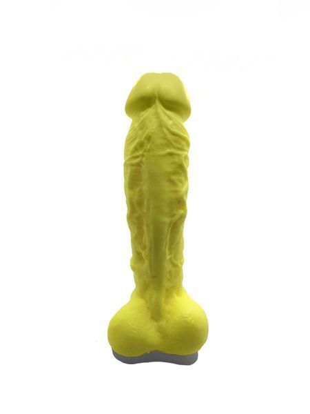 Крафтовое мыло-член с присоской Чистий Кайф Yellow size XL, натуральное SO2770 фото