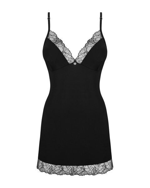 Сорочка та трусики Obsessive Bella Rou chemise & thong M/L SO7859 фото