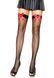 Чулки-сетка с атласным бантиком Leg Avenue Fishnet Thigh Highs One size Black With Bow Red SO8597 фото 1
