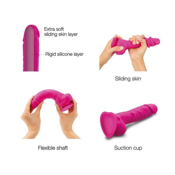 Реалистичный фаллоимитатор Strap-On-Me Sliding Skin Realistic Dildo Fuchsia M, эффект подвижной кожи SO6255 фото
