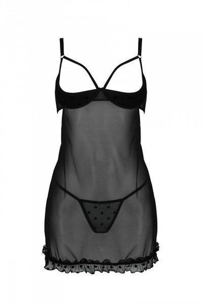 Еротичний пеньюар Passion MARINA CHEMISE, XXL/XXXL, black SO9725 фото
