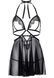 Сорочка беби-долл с открытыми чашками Leg Avenue Lace and mesh babydoll & panty Black S, стринги SO9163 фото 3