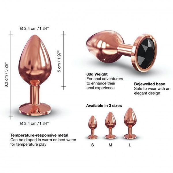 Металлическая анальная пробка с украшением в виде кристалла Dorcel - Diamond Plug Rose Gold M SO5531 фото