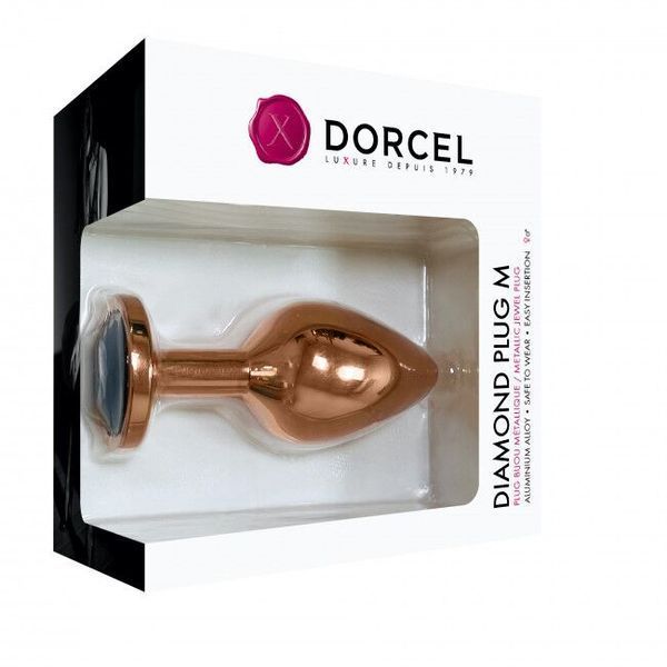 Металлическая анальная пробка с украшением в виде кристалла Dorcel - Diamond Plug Rose Gold M SO5531 фото