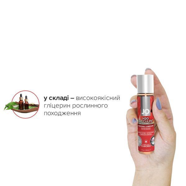 Смазка на водной основе JO H2O &mdash; Watermelon (30 мл) без сахара, растительный глицерин SO1470 фото