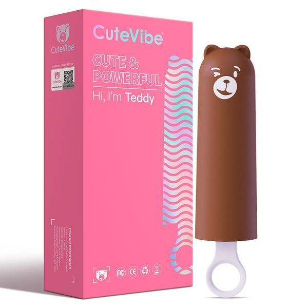 Вибратор CuteVibe Teddy Brown (Pink Dildo), реалистичный вибратор под видом мороженого SO6559 фото