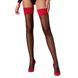 Чулки Passion ST120 1/2 black-red, на ажурной силиконовой резинке, с изысканным декором и люрекс SO5788 фото 1