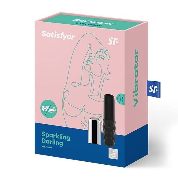 Мощный мини-вибратор Satisfyer Sparkling Darling Silver со съемным колпачком, 15 режимов работы SO3500 фото