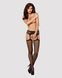 Сітчасті панчохи-стокінги з візерунком на сідницях Obsessive Garter stockings S232 S/M/L, чорні, імі SO7269 фото 3