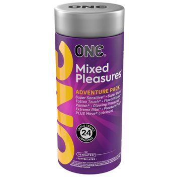 Презервативы ONE Mixed Pleasures 24 шт, подарочная упаковка тюб SX0796 фото