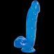 Фаллоимитатор Doc Johnson Jelly Jewels Cock & Balls Blue, диаметр 3,6см, антибактериальный ПВХ SO2008 фото 1